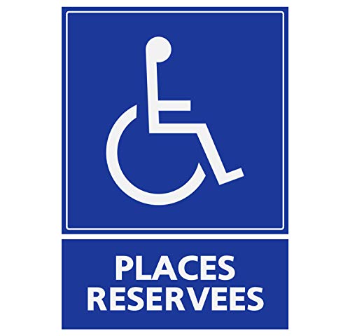 Panneau Rigide Handicapé - Personne à mobilité réduite Parking handicapés Places réservées 9x12cm épaisseur 3mm