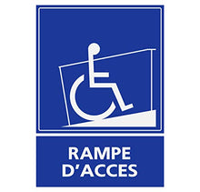 Supstick Autocollants Stickers Handicapé - Personne à mobilité réduite Rampe d’accès 9x12cm