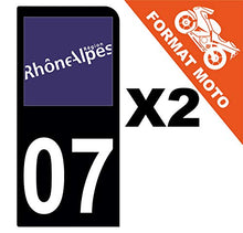 Supstick 2 Stickers Autocollants Plaques Immatriculation Moto Dept 07 Rhône Alpes Noir 1 Angle Arrondi