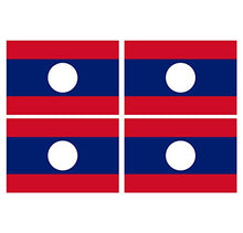 Supstick Lot de 4 Autocollants Stickers Drapeau de Pays Nation Laos Format 6x4cm