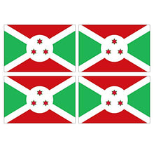 Supstick Lot de 4 Autocollants Stickers Drapeau de Pays Nation Burundi Format 12x8cm