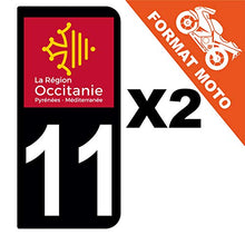 Supstick 2 Stickers Autocollants Plaques Immatriculation Moto Dept 11 Occitanie Noir 2 Angles Arrondis