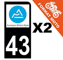 Supstick 2 Stickers Autocollants Plaques Immatriculation Moto Dept 43 Auvergne Rhône Alpes Noir 1 Angle Arrondi