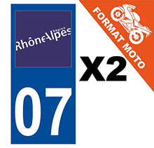 Supstick 2 Stickers Autocollants Plaques Immatriculation Moto Dept 07 Rhône Alpes Bleu Foncé Angles Carrés