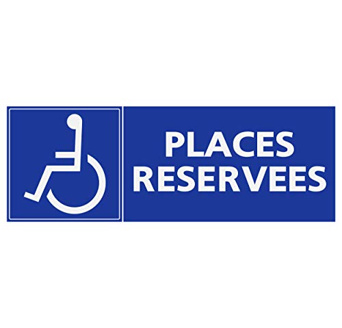 Supstick Autocollants Stickers Handicapé - Personne à mobilité réduite Places réservées Format rectangulaire 10x30cm