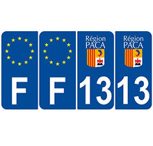 Supstick 4 Stickers Autocollants Plaques Immatriculation Auto Dept 13 Paca Bleu Foncé Angles Arrondis