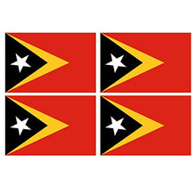 Supstick Lot de 4 Autocollants Stickers Drapeau de Pays Nation Timor Oriental Format 12x8cm