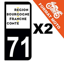 Supstick 2 Stickers Autocollants Plaques Immatriculation Moto Dept 71 Bourgogne Franche Comté Noir 2 Angles Arrondis