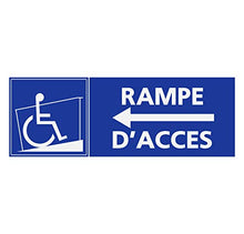 Panneau Rigide Handicapé - Personne à mobilité réduite Rampe d’accès flèche Gauche Format rectangulaire 10x30cm épaisseur 3mm