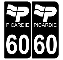 Supstick 2 Stickers Autocollants Plaques Immatriculation Auto Dept 60 Picardie Noir Angles Arrondis
