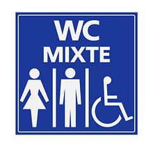 Panneau Rigide Handicapé - Personne à mobilité réduite Toilette WC Mixte 25x25cm épaisseur 3mm