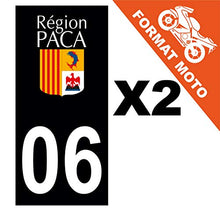 Supstick 2 Stickers Autocollants Plaques Immatriculation Moto Dept 06 Paca Noir Angles Carrés