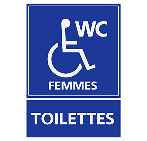 Supstick Autocollants Stickers Handicapé - Personne à mobilité réduite Toilette WC Femmes 3x4cm