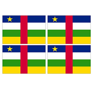 Supstick Lot de 4 Autocollants Stickers Drapeau de Pays Nation centrafrique Format 6x4cm