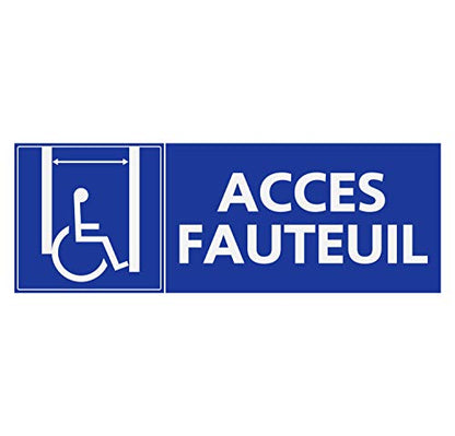 Panneau Rigide Handicapé - Personne à mobilité réduite Ascenseur accès Fauteuil Format rectangulaire 10x30cm épaisseur 3mm