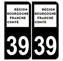 Supstick 2 Stickers Autocollants Plaques Immatriculation Auto Dept 39 Bourgogne Franche Comté Noir Angles Arrondis