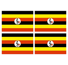 Supstick Lot de 4 Autocollants Stickers Drapeau de Pays Nation Ouganda Format 12x8cm