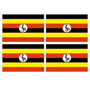 Supstick Lot de 4 Autocollants Stickers Drapeau de Pays Nation Ouganda Format 12x8cm