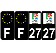 Supstick 4 Stickers Autocollants Plaques Immatriculation Auto Dept 27 Haute Normandie Noir Angles Arrondis