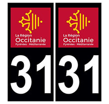 Supstick 2 Stickers Autocollants Plaques Immatriculation Auto Dept 31 Occitanie Noir Angles Carrés