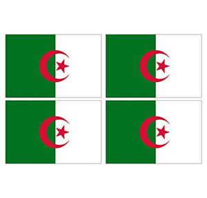 Supstick Lot de 4 Autocollants Stickers Drapeau de Pays Nation algérie Format 6x4cm