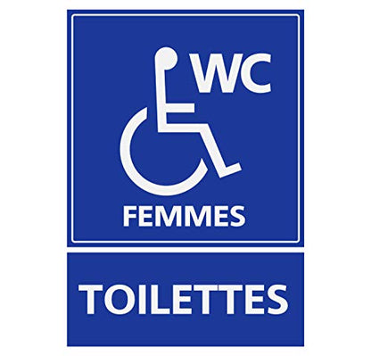 Panneau Rigide Handicapé - Personne à mobilité réduite Toilette WC Femmes 9x12cm épaisseur 3mm