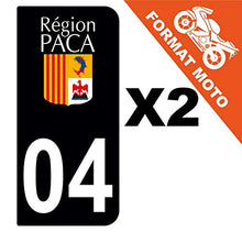 Supstick 2 Stickers Autocollants Plaques Immatriculation Moto Dept 04 Paca Noir 2 Angles Arrondis
