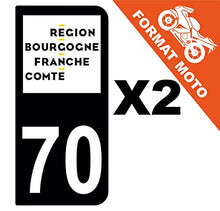 Supstick 2 Stickers Autocollants Plaques Immatriculation Moto Dept 70 Bourgogne Franche Comté Noir 2 Angles Arrondis