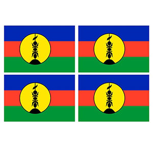 Supstick Lot de 4 Autocollants Stickers Drapeau de Pays Nation Nouvelle-caledonie Format 6x4cm