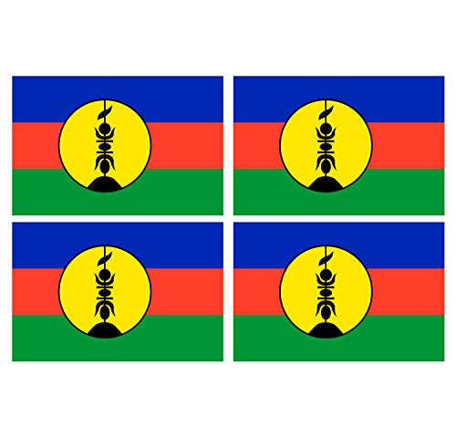 Supstick Lot de 4 Autocollants Stickers Drapeau de Pays Nation Nouvelle-caledonie Format 6x4cm