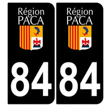 Supstick 2 Stickers Autocollants Plaques Immatriculation Auto Dept 84 Paca Noir Angles Arrondis