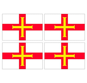 Supstick Lot de 4 Autocollants Stickers Drapeau de Pays Nation guernesey Format 6x4cm