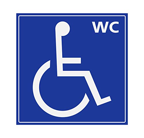Supstick Autocollants Stickers Handicapé - Personne à mobilité réduite WC 20x20cm