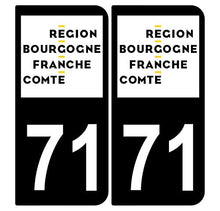 Supstick 2 Stickers Autocollants Plaques Immatriculation Auto Dept 71 Bourgogne Franche Comté Noir Angles Arrondis