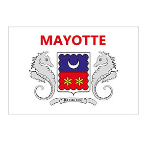 Supstick Lot de 8 Autocollants Stickers Drapeau de Pays Nation Mayotte Format 3x2cm