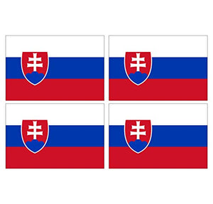 Supstick Lot de 4 Autocollants Stickers Drapeau de Pays Nation Slovaquie Format 6x4cm