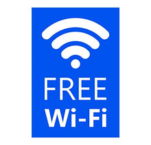 Panneau Rigide Format 15x22cm Free WiFi pour Magasin et Restauration de Couleur Bleu épaisseur 3mm
