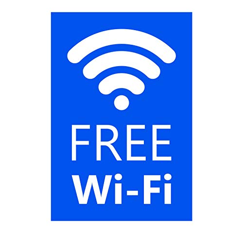 Panneau Rigide Format 15x22cm Free WiFi pour Magasin et Restauration de Couleur Bleu épaisseur 3mm