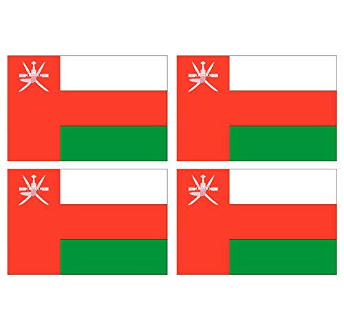 Supstick Lot de 4 Autocollants Stickers Drapeau de Pays Nation Oman Format 12x8cm