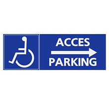 Panneau Rigide Handicapé - Personne à mobilité réduite accès Parking flèche Gauche Format rectangulaire 24x8cm épaisseur 3mm