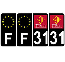 Supstick 4 Stickers Autocollants Plaques Immatriculation Auto Dept 31 Occitanie Noir Angles Arrondis