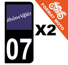 Supstick 2 Stickers Autocollants Plaques Immatriculation Moto Dept 07 Rhône Alpes Noir 2 Angles Arrondis