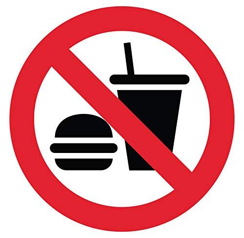 Autocollant stickers interdit de manger Diamètre 10x10cm - supstick.fr