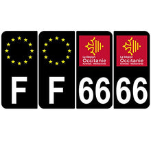 Supstick 4 Stickers Autocollants Plaques Immatriculation Auto Dept 66 Occitanie Noir Angles Arrondis
