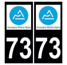 Supstick 2 Stickers Autocollants Plaques Immatriculation Auto Dept 73 Auvergne Rhône Alpes Noir Angles Carrés