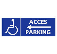 Panneau Rigide Handicapé - Personne à mobilité réduite accès Parking flèche de Gauche 18x6cm épaisseur 3mm