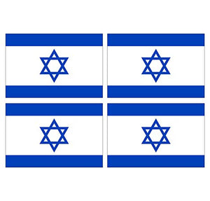 Supstick Lot de 4 Autocollants Stickers Drapeau de Pays Nation Israel Format 6x4cm