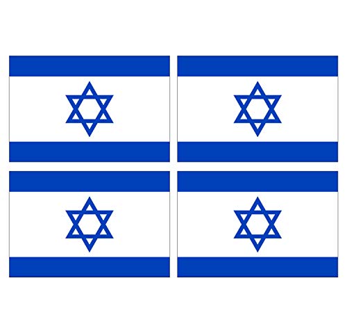 Supstick Lot de 4 Autocollants Stickers Drapeau de Pays Nation Israel Format 12x8cm