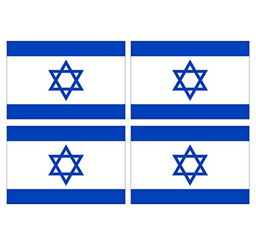 Supstick Lot de 4 Autocollants Stickers Drapeau de Pays Nation Israel Format 12x8cm