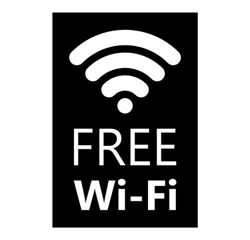 Supstick Autocollant Stickers Free WiFi pour Magasin et Restauration de Couleur Noir et au Format 12x17,5cm - supstick.fr